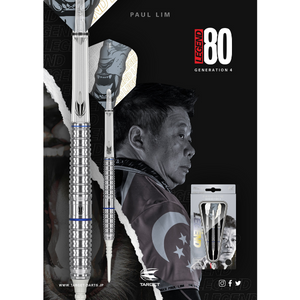 Target Darts Paul Lim The Legend 80 Gen 4 80% 18G 2BA Soft Tip 2021 #210132
